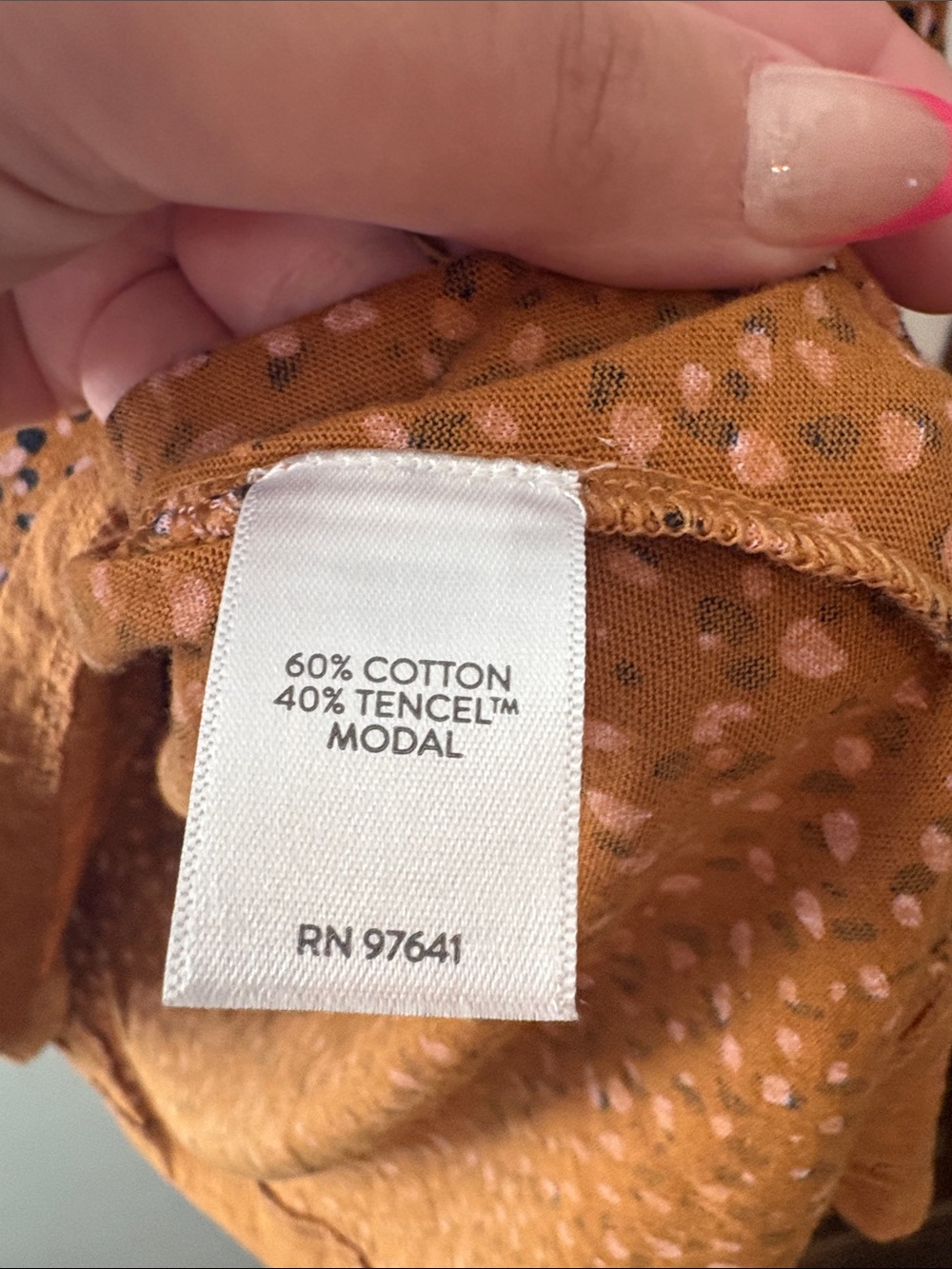 J. Jill Rust Multi-Dot Long Sleeve Boatneck Top Size Large Petite - Picture 9 of 9